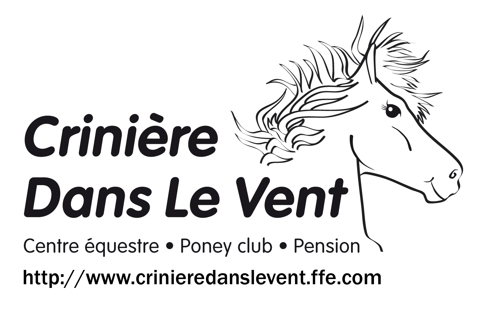 centre équestre poney club crinière dans le vent logo